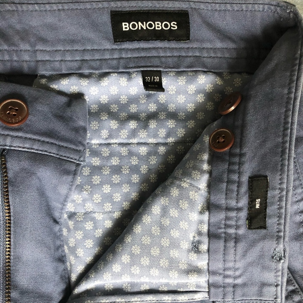 Bonobos Men’s Blue Cotton Chinos (32x30 Slim)